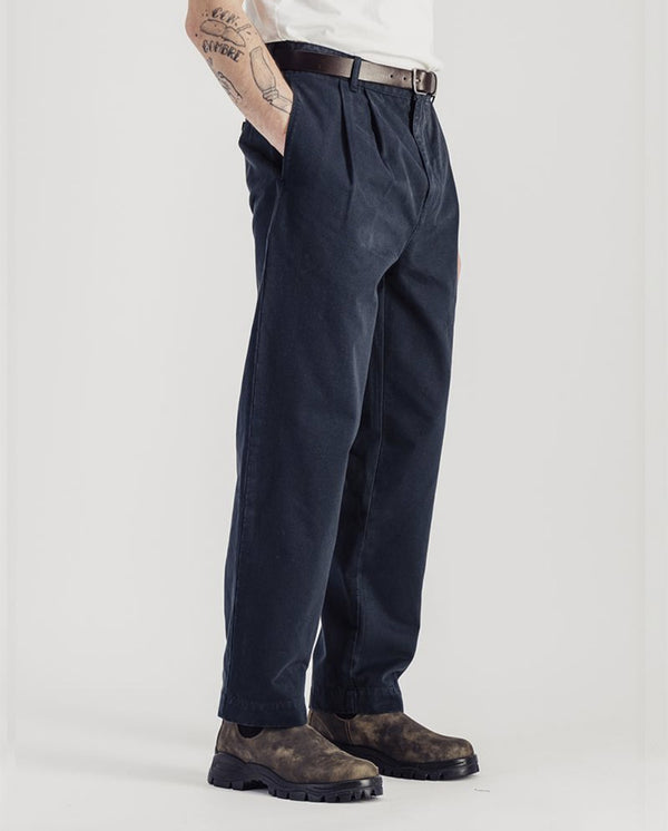 Double Pleats Flannel pants - dark grey melange