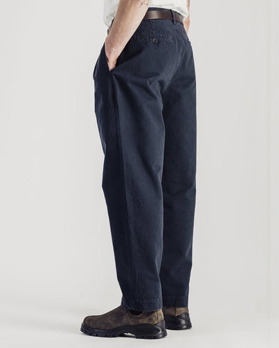 Double Pleats Flannel pants - dark grey melange
