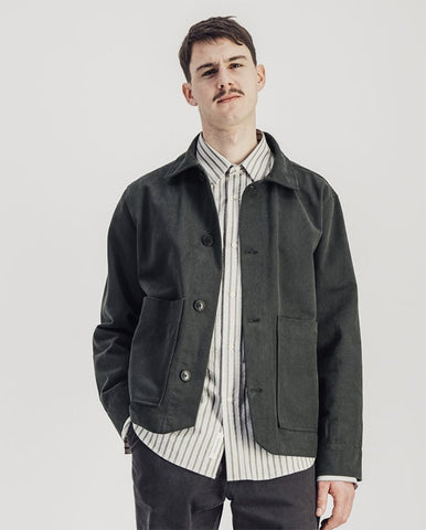 Embroidered Military Jacket - Olive