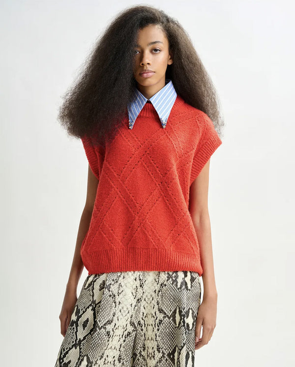 Import sleeveless pullover - Red