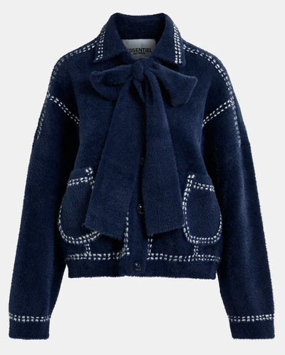 Ihoops Cardigan with Bow - Navy