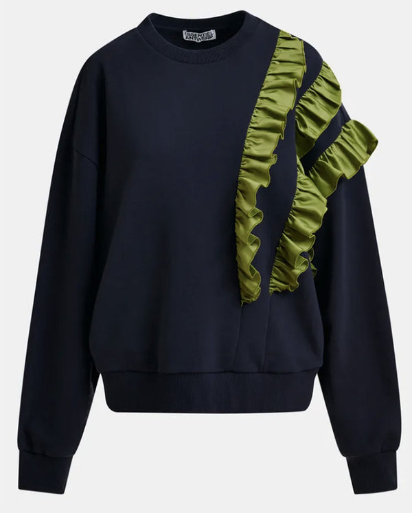 Iwave Ruffle Sweatshirt - Navy / Olive