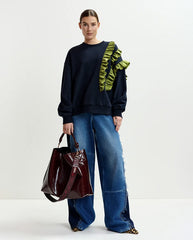 Iwave Ruffle Sweatshirt - Navy / Olive