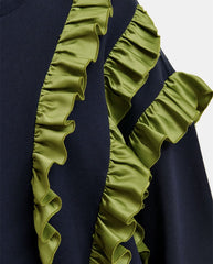 Iwave Ruffle Sweatshirt - Navy / Olive