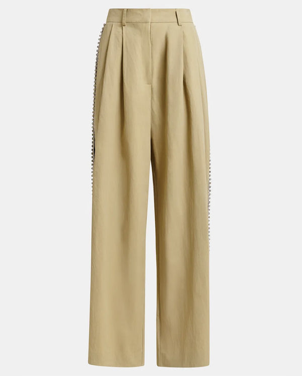 Iso rhinestone tape pant - Beige