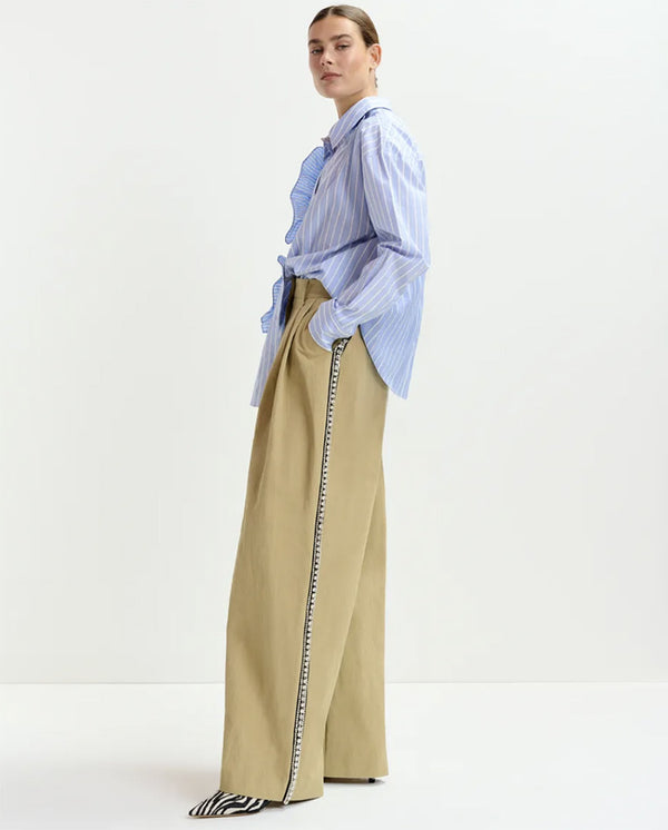 Iso rhinestone tape pant - Beige