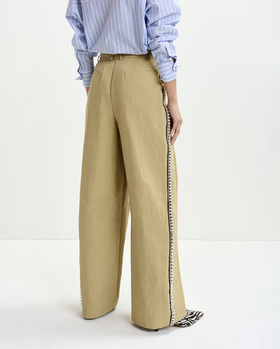 Iso rhinestone tape pant - Beige