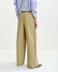 Iso rhinestone tape pant - Beige