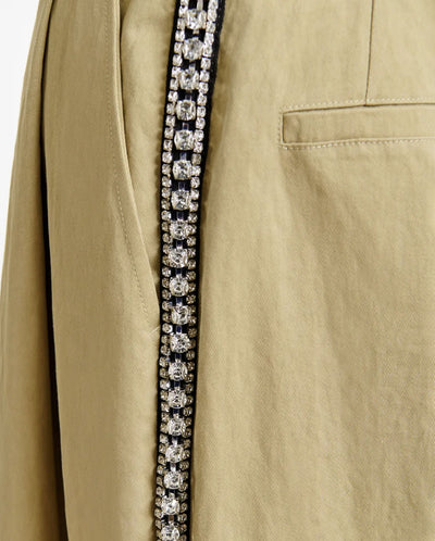 Iso rhinestone tape pant - Beige