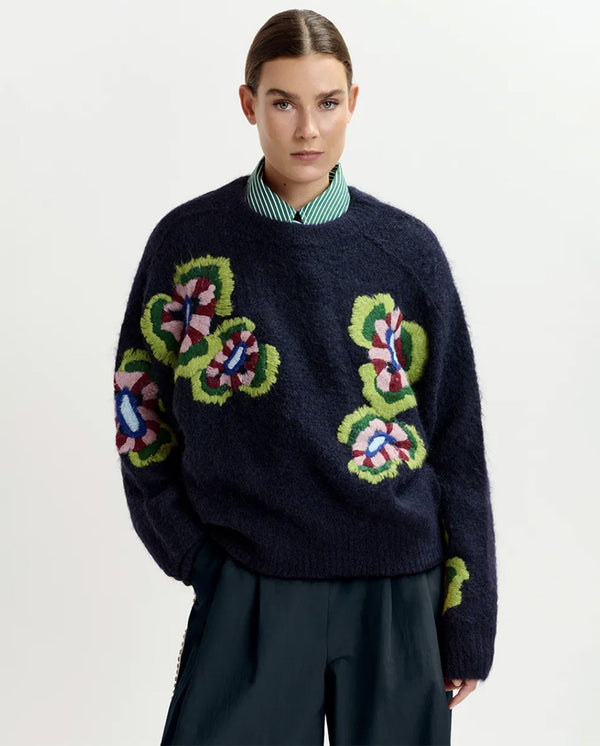 Impossible2 Embroidered Knit - Navy