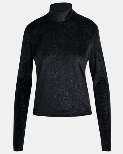 Indienne Velvet Jersey Top - Black