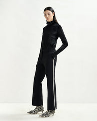 Indienne Velvet Jersey Top - Black