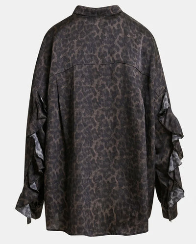 Ilorin Oversized Ruffle Shirt - Black