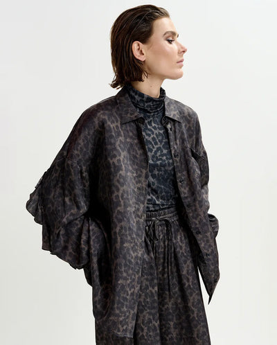 Ilorin Oversized Ruffle Shirt - Black