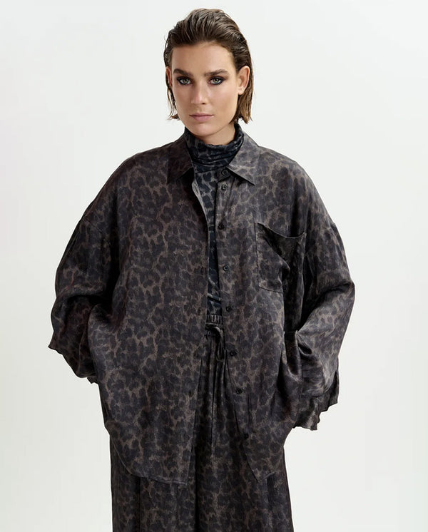 Ilorin Oversized Ruffle Shirt - Black