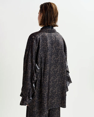 Ilorin Oversized Ruffle Shirt - Black