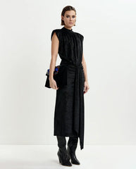 Inche Velvet Jersey Dress - Black Sparkle