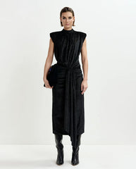 Inche Velvet Jersey Dress - Black Sparkle
