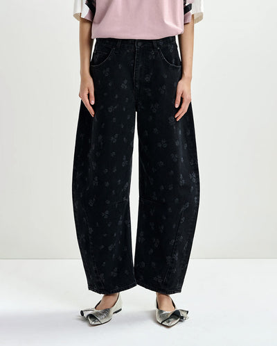 Jo 2 Barrel leg Jean -  Black