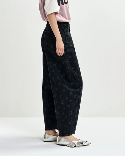 Jo 2 Barrel leg Jean -  Black