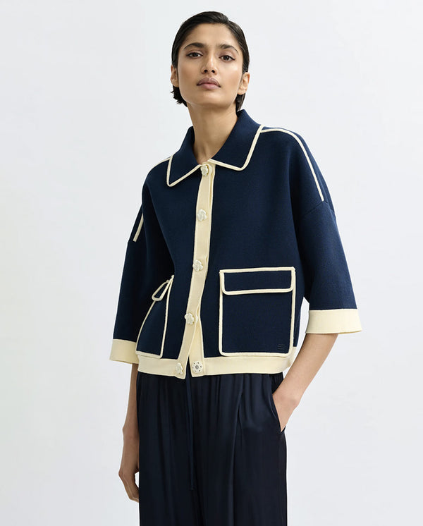 Jugly Knit Jacket  - Navy