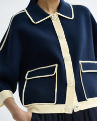 Jugly Knit Jacket  - Navy