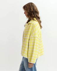 Joking Knit Jacket with collar - Lemon