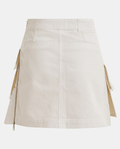 Jila Colour Denim Mini Skirt - Vanilla Cream