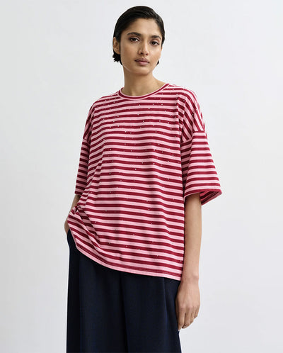 Joste Striped Tee - Forever Blush