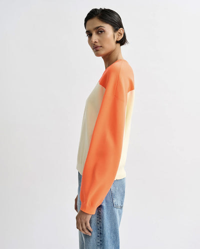 Joto Bicolour Knit  - Off white Orange Flouro