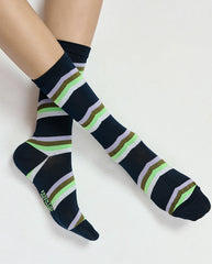 Joyz Striped Socks - Navy Stripe