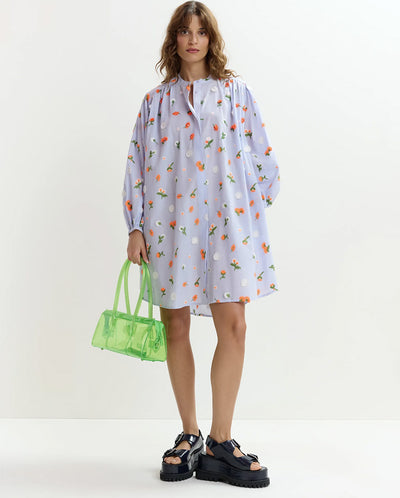 Jalen Embroidered Mini Dress - Lake Blue Combo