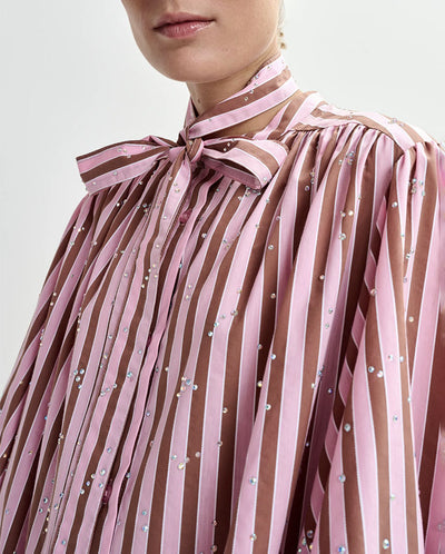 Jodianna Rhinestone Dress - Young Rose Stripe