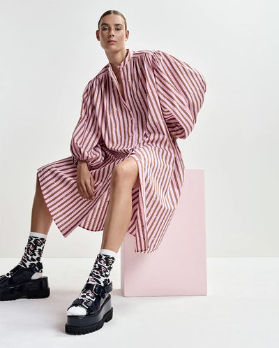 Jodianna Rhinestone Dress - Young Rose Stripe