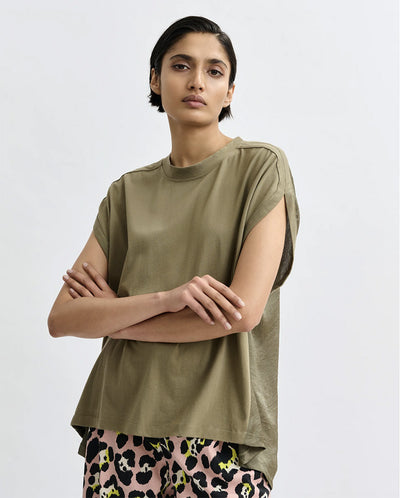 Jabana Satin back Tee - Olive