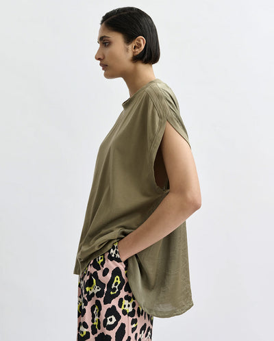 Jabana Satin back Tee - Olive