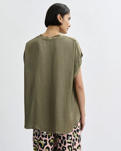 Jabana Satin back Tee - Olive