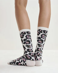 Jimz Leopard Socks - Off White