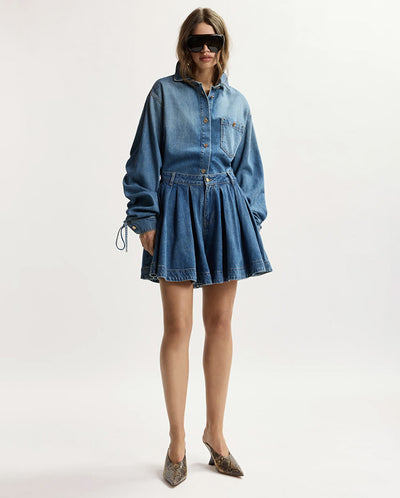 Joss Flared Jean Shorts - Patriot Blue
