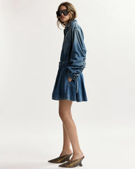 Joss Flared Jean Shorts - Patriot Blue