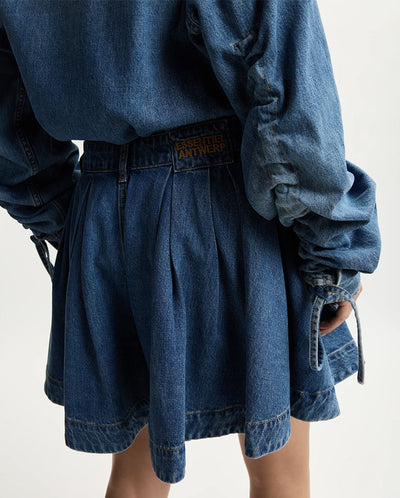 Joss Flared Jean Shorts - Patriot Blue