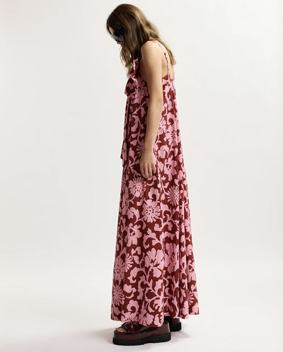 Johnson Large Bow Dress - Faded Plum