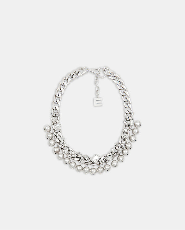 Jecki Rhinestone Necklace - Silver