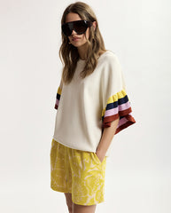 Januar Knit Top - White Mix