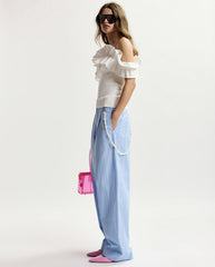 Jesuis Barrel leg Pant - Electric Cyan