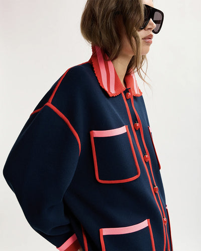 Kokorico Knitted Cardigan - Navy