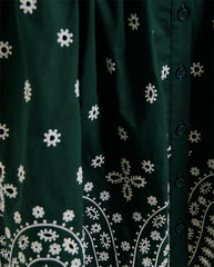 Kaylani Scallop Edge Dress - Bottle Green