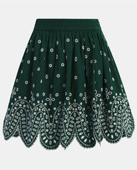Karter Scallop Edge Miniskirt - Bottle Green