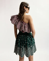Karter Scallop Edge Miniskirt - Bottle Green