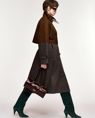 Kagu Patchwork Trench Coat - Brown/Grey